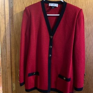 St. John Collection Red Knit Blazer